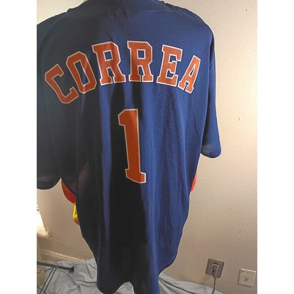 Houston Astros Baseball Jersey Correa 1 HEB Give Away Blue Sz Xl - Picture 3 of 6